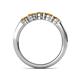 6 - Roena 0.66 ctw Citrine Round (3.80 mm) & (3.30 mm) 5 Stone Wedding Band 