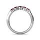 6 - Roena 0.80 ctw Ruby Round (3.80 mm) & (3.30 mm) 5 Stone Wedding Band 