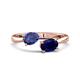 1 - Afra 1.50 ctw Iolite Pear Shape (7x5 mm) & Blue Sapphire Oval Shape (7x5 mm) Toi Et Moi Engagement Ring 
