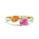 1 - Afra 1.65 ctw Citrine Pear Shape (7x5 mm) & Pink Sapphire Oval Shape (7x5 mm) Toi Et Moi Engagement Ring 
