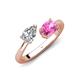 4 - Afra 1.85 ctw Moissanite Pear Shape (7x5 mm) & Pink Sapphire Oval Shape (7x5 mm) Toi Et Moi Engagement Ring 