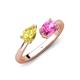 4 - Afra 1.90 ctw Yellow Sapphire Pear Shape (7x5 mm) & Pink Sapphire Oval Shape (7x5 mm) Toi Et Moi Engagement Ring 