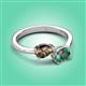 3 - Afra 1.81 ctw Smoky Quartz Pear Shape (7x5 mm) & Lab Created Alexandrite Oval Shape (7x5 mm) Toi Et Moi Engagement Ring 
