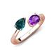 4 - Afra 1.57 ctw London Blue Topaz Pear Shape (7x5 mm) & Amethyst Oval Shape (7x5 mm) Toi Et Moi Engagement Ring 