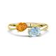 1 - Afra 1.37 ctw Citrine Pear Shape (7x5 mm) & Aquamarine Oval Shape (7x5 mm) Toi Et Moi Engagement Ring 