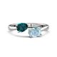 1 - Afra 1.57 ctw London Blue Topaz Pear Shape (7x5 mm) & Aquamarine Oval Shape (7x5 mm) Toi Et Moi Engagement Ring 