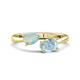 1 - Afra 1.07 ctw Opal Pear Shape (7x5 mm) & Aquamarine Oval Shape (7x5 mm) Toi Et Moi Engagement Ring 