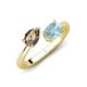 4 - Afra 1.37 ctw Smoky Quartz Pear Shape (7x5 mm) & Aquamarine Oval Shape (7x5 mm) Toi Et Moi Engagement Ring 