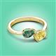 3 - Afra 1.86 ctw Lab Created Alexandrite Pear Shape (7x5 mm) & Yellow Sapphire Oval Shape (7x5 mm) Toi Et Moi Engagement Ring 
