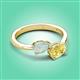 3 - Afra 1.35 ctw Opal Pear Shape (7x5 mm) & Yellow Sapphire Oval Shape (7x5 mm) Toi Et Moi Engagement Ring 