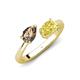 4 - Afra 1.65 ctw Smoky Quartz Pear Shape (7x5 mm) & Yellow Sapphire Oval Shape (7x5 mm) Toi Et Moi Engagement Ring 