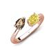4 - Afra 1.65 ctw Smoky Quartz Pear Shape (7x5 mm) & Yellow Sapphire Oval Shape (7x5 mm) Toi Et Moi Engagement Ring 