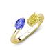 4 - Afra 1.75 ctw Tanzanite Pear Shape (7x5 mm) & Yellow Sapphire Oval Shape (7x5 mm) Toi Et Moi Engagement Ring 