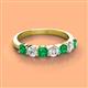 3 - Kathleen 3.40 mm Round Emerald and Lab Grown Diamond Wedding Band 