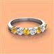 3 - Kathleen 3.40 mm Round Citrine and Lab Grown Diamond Wedding Band 