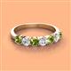 3 - Kathleen 3.40 mm Round Peridot and Lab Grown Diamond Wedding Band 