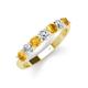4 - Kathleen 3.40 mm Round Citrine and Lab Grown Diamond Wedding Band 