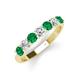 4 - Kathleen 3.40 mm Round Emerald and Lab Grown Diamond Wedding Band 