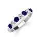 4 - Kathleen 3.40 mm Round Blue Sapphire and Lab Grown Diamond Wedding Band 