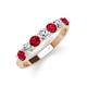 4 - Kathleen 3.40 mm Round Ruby and Lab Grown Diamond Wedding Band 