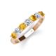 4 - Kathleen 3.40 mm Round Citrine and Lab Grown Diamond Wedding Band 