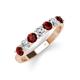 4 - Kathleen 3.40 mm Round Red Garnet and Lab Grown Diamond Wedding Band 
