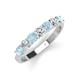 4 - Kathleen 3.40 mm Round Aquamarine and Lab Grown Diamond Wedding Band 