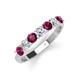 4 - Kathleen 3.40 mm Round Rhodolite Garnet and Lab Grown Diamond Wedding Band 