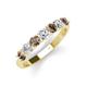 4 - Kathleen 3.40 mm Round Smoky Quartz and Lab Grown Diamond Wedding Band 