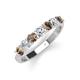 4 - Kathleen 3.40 mm Round Smoky Quartz and Lab Grown Diamond Wedding Band 