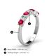 5 - Kathleen 3.40 mm Round Ruby and Lab Grown Diamond Wedding Band 