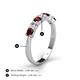 5 - Kathleen 3.40 mm Round Red Garnet and Lab Grown Diamond Wedding Band 