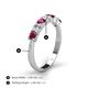 5 - Kathleen 3.40 mm Round Rhodolite Garnet and Lab Grown Diamond Wedding Band 