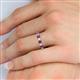 6 - Kathleen 3.40 mm Round Rhodolite Garnet and Lab Grown Diamond Wedding Band 