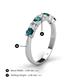 5 - Kathleen 3.40 mm Round London Blue Topaz and Lab Grown Diamond Wedding Band 