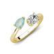 4 - Afra 1.15 ctw Opal Pear Shape (7x5 mm) & IGI Certified Lab Grown Diamond Oval Shape (7x5 mm) Toi Et Moi Engagement Ring 