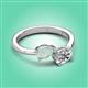 3 - Afra 1.15 ctw Opal Pear Shape (7x5 mm) & GIA Certified Natural Diamond Oval Shape (7x5 mm) Toi Et Moi Engagement Ring 