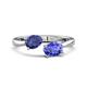 1 - Afra 1.45 ctw Iolite Pear Shape (7x5 mm) & Tanzanite Oval Shape (7x5 mm) Toi Et Moi Engagement Ring 