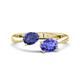1 - Afra 1.45 ctw Iolite Pear Shape (7x5 mm) & Tanzanite Oval Shape (7x5 mm) Toi Et Moi Engagement Ring 