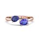 1 - Afra 1.45 ctw Iolite Pear Shape (7x5 mm) & Tanzanite Oval Shape (7x5 mm) Toi Et Moi Engagement Ring 