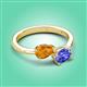 3 - Afra 1.50 ctw Citrine Pear Shape (7x5 mm) & Tanzanite Oval Shape (7x5 mm) Toi Et Moi Engagement Ring 