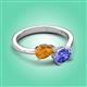 3 - Afra 1.50 ctw Citrine Pear Shape (7x5 mm) & Tanzanite Oval Shape (7x5 mm) Toi Et Moi Engagement Ring 