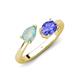 4 - Afra 1.20 ctw Opal Pear Shape (7x5 mm) & Tanzanite Oval Shape (7x5 mm) Toi Et Moi Engagement Ring 