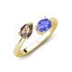 4 - Afra 1.50 ctw Smoky Quartz Pear Shape (7x5 mm) & Tanzanite Oval Shape (7x5 mm) Toi Et Moi Engagement Ring 