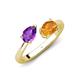 4 - Afra 1.37 ctw Amethyst Pear Shape (7x5 mm) & Citrine Oval Shape (7x5 mm) Toi Et Moi Engagement Ring 