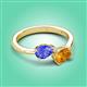3 - Afra 1.47 ctw Tanzanite Pear Shape (7x5 mm) & Citrine Oval Shape (7x5 mm) Toi Et Moi Engagement Ring 