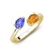 4 - Afra 1.47 ctw Tanzanite Pear Shape (7x5 mm) & Citrine Oval Shape (7x5 mm) Toi Et Moi Engagement Ring 