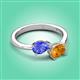 3 - Afra 1.47 ctw Tanzanite Pear Shape (7x5 mm) & Citrine Oval Shape (7x5 mm) Toi Et Moi Engagement Ring 