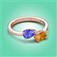 3 - Afra 1.47 ctw Tanzanite Pear Shape (7x5 mm) & Citrine Oval Shape (7x5 mm) Toi Et Moi Engagement Ring 