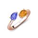 4 - Afra 1.47 ctw Tanzanite Pear Shape (7x5 mm) & Citrine Oval Shape (7x5 mm) Toi Et Moi Engagement Ring 